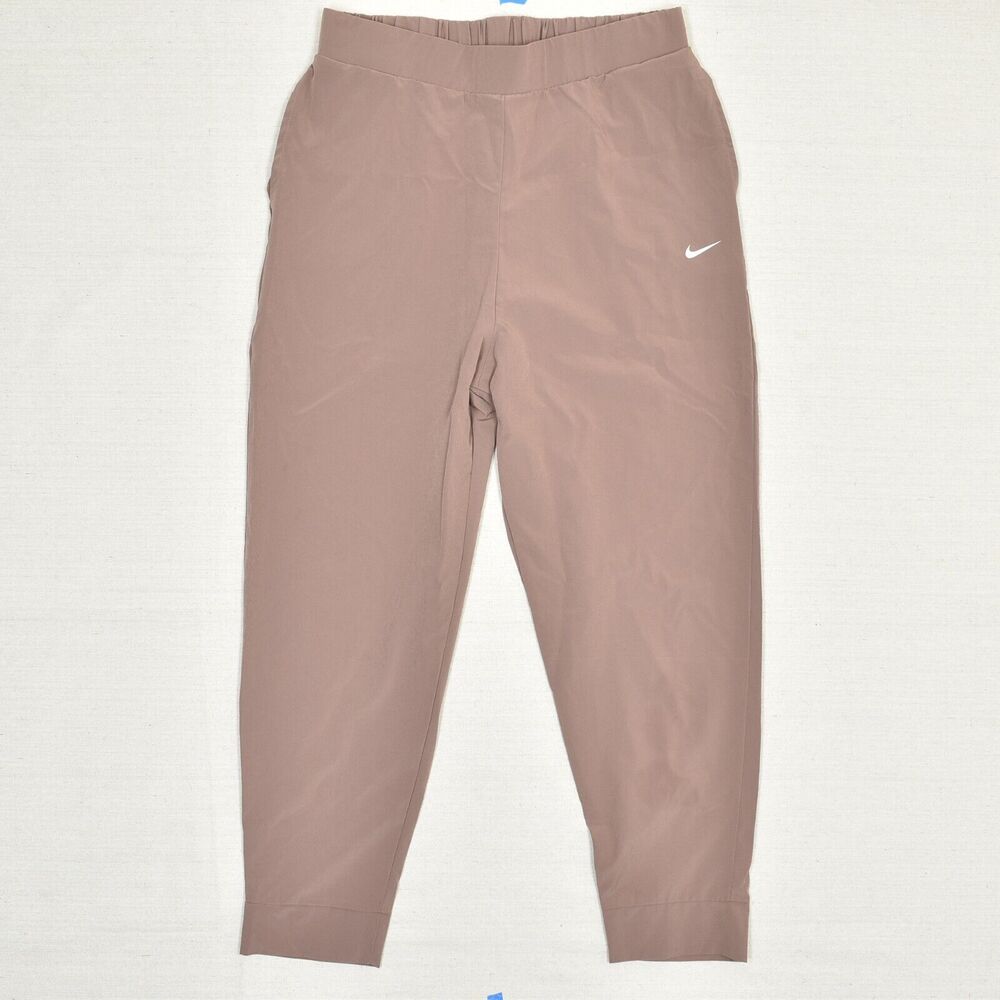 Nike Women Windbreaker Skinny Pants Solid Polyester Pink Size L Dri Fit Pockets